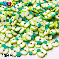 Green Apple Halves Fruit Fimo Slices Fake Clay Sprinkles Decoden Jimmies 10/5Mm Sprinkle