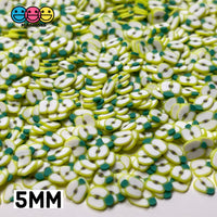 Green Apple Halves Fruit Fimo Slices Fake Clay Sprinkles Decoden Jimmies 10/5Mm Sprinkle