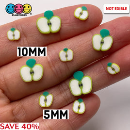 Green Apple Halves Fruit Fimo Slices Fake Clay Sprinkles Decoden Jimmies 10/5Mm Sprinkle