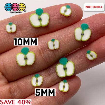 Green Apple Halves Fruit Fimo Slices Fake Clay Sprinkles Decoden Jimmies 10/5Mm Sprinkle