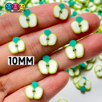 Green Apple Halves Fruit Fimo Slices Fake Clay Sprinkles Decoden Jimmies 10/5Mm Sprinkle