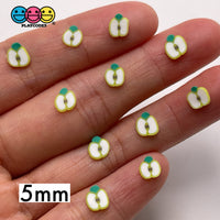 Green Apple Halves Fruit Fimo Slices Fake Clay Sprinkles Decoden Jimmies 10/5Mm Sprinkle