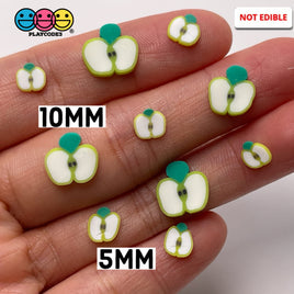 Green Apple Halves Fruit Fimo Slices Fake Clay Sprinkles Decoden Jimmies 10/5Mm Sprinkle