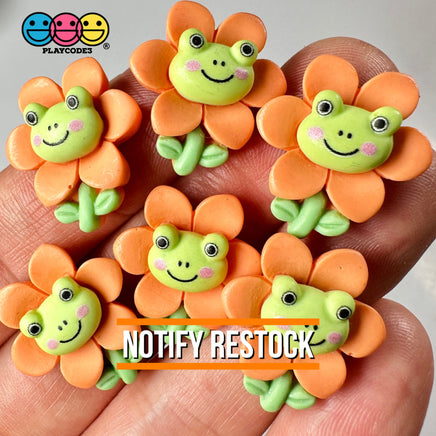 Green Frog Flower Easter Flatback Charms Cabochons Decoden Charm 10 Pcs Playcode3 Llc