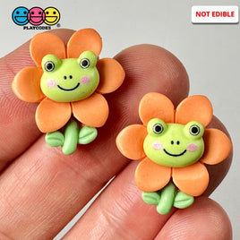 Green Frog Flower Easter Flatback Charms Cabochons Decoden Charm 10 Pcs Playcode3 Llc