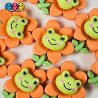 Green Frog Flower Easter Flatback Charms Cabochons Decoden Charm 10 Pcs Playcode3 Llc