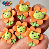 Green Frog Flower Easter Flatback Charms Cabochons Decoden Charm 10 Pcs Playcode3 Llc