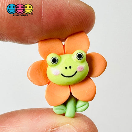 Green Frog Flower Easter Flatback Charms Cabochons Decoden Charm 10 Pcs Playcode3 Llc