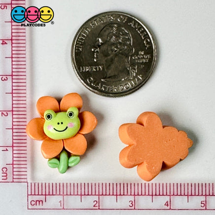 Green Frog Flower Easter Flatback Charms Cabochons Decoden Charm 10 Pcs Playcode3 Llc