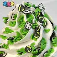 Green Ghost Bat & Dice Halloween Mix Fimo Fake Polymer Clay Sprinkles Jimmies Funfetti Sprinkle
