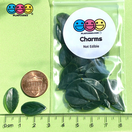 Green Leaves Fake Realistic Charms Cabochons 50Pcs Charm