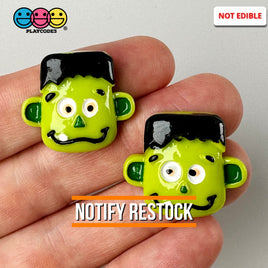 Green Monster Halloween Frankenstein Slime Charm Flat Back Cabochons Decoden Fake Bake 10 Pcs