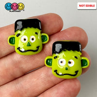 Green Monster Halloween Frankenstein Slime Charm Flat Back Cabochons Decoden Fake Bake 10 Pcs