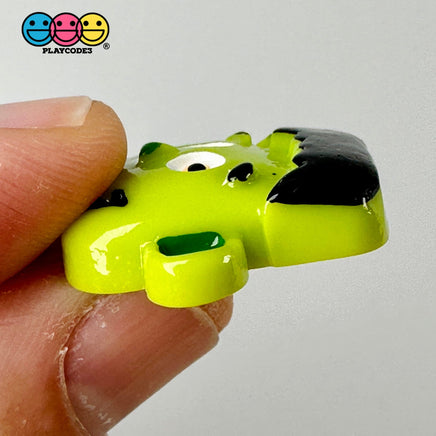 Green Monster Halloween Frankenstein Slime Charm Flat Back Cabochons Decoden Fake Bake 10 Pcs