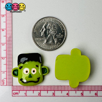 Green Monster Halloween Frankenstein Slime Charm Flat Back Cabochons Decoden Fake Bake 10 Pcs