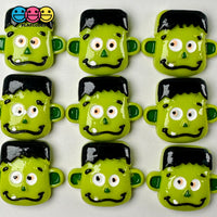 Green Monster Halloween Frankenstein Slime Charm Flat Back Cabochons Decoden Fake Bake 10 Pcs