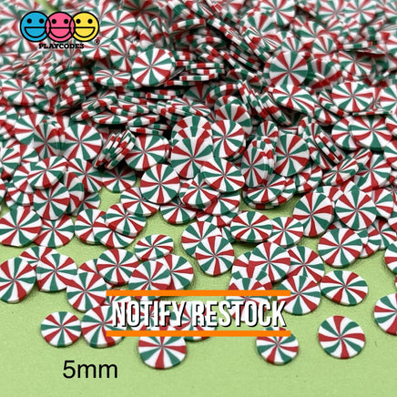 Peppermint Swirl Green Red Spiral Christmas Clay Fimo Slices Mix Decoden Jimmies 5Mm 5 Mm / 20 Grams