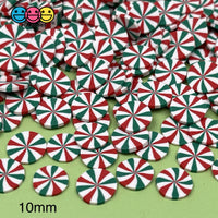 Peppermint Swirl Green Red Spiral Christmas Clay Fimo Slices Mix Decoden Jimmies 5Mm 20 Grams / 10