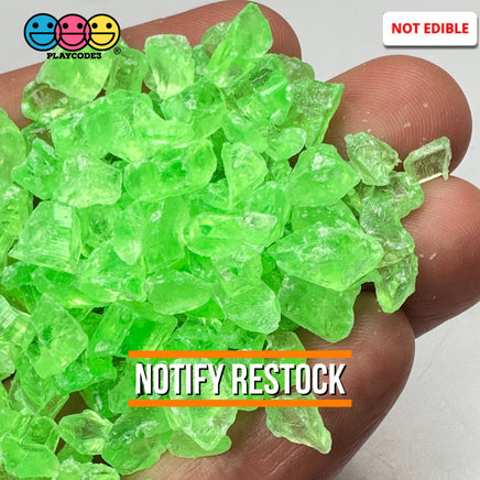 Green Silica Acrylic Sand 100 Grams Slime Filler Fake Lava Rock Candy Sprinkle