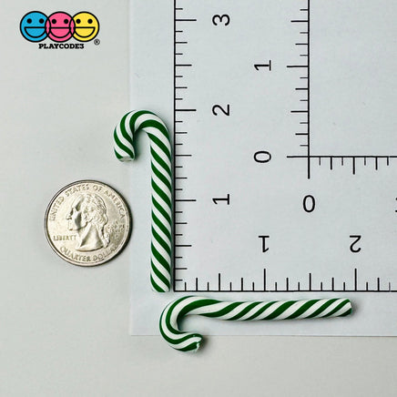 Green White Peppermint Candy Cane Christmas Holiday Cabochons Decoden Charm 10 Pcs Playcode3 Llc