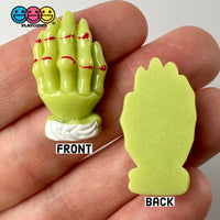 Green Zombie Hands Charm Plastic Party Favors Halloween Cabochons 10 Pcs Playcode3 Llc