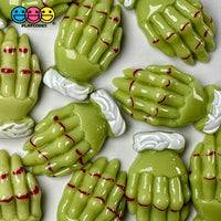 Green Zombie Hands Charm Plastic Party Favors Halloween Cabochons 10 Pcs Playcode3 Llc