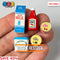 Grocery Items Set Milk Yogurt Ketchup Ice Cream Miniature Charms Cabochon Dollhouse 5 Pcs Charm