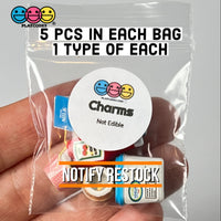 Grocery Items Set Milk Yogurt Ketchup Ice Cream Miniature Charms Cabochon Dollhouse 5 Pcs Charm