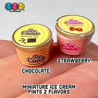 Grocery Items Set Milk Yogurt Ketchup Ice Cream Miniature Charms Cabochon Dollhouse 5 Pcs Charm