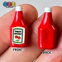 Grocery Items Set Milk Yogurt Ketchup Ice Cream Miniature Charms Cabochon Dollhouse 5 Pcs Charm