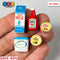 Grocery Items Set Milk Yogurt Ketchup Ice Cream Miniature Charms Cabochon Dollhouse 5 Pcs Charm