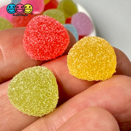 Gumdrops Sugar Coated Gummy Fake Candy Gum Drops 6 Colors Realistic Charms Candies 24 Pcs Food