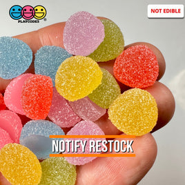 Gumdrops Sugar Coated Gummy Fake Candy Gum Drops 6 Colors Realistic Charms Candies 24 Pcs Food