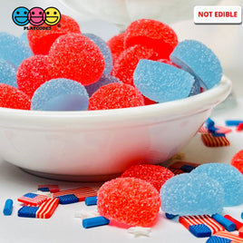 Gumdrops Sugar Coated Gummy 4Th Of July Faux Candy Gum Drops Red Blue Realistic Candies 20 Pcs Fake