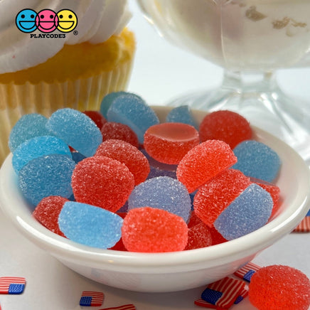 Gumdrops Sugar Coated Gummy 4Th Of July Faux Candy Gum Drops Red Blue Realistic Candies 20 Pcs Fake