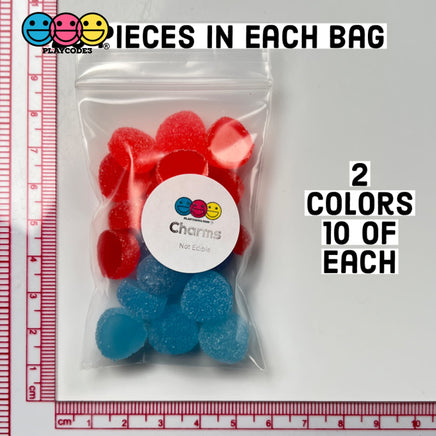 Gumdrops Sugar Coated Gummy 4Th Of July Faux Candy Gum Drops Red Blue Realistic Candies 20 Pcs Fake