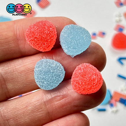 Gumdrops Sugar Coated Gummy 4Th Of July Faux Candy Gum Drops Red Blue Realistic Candies 20 Pcs Fake