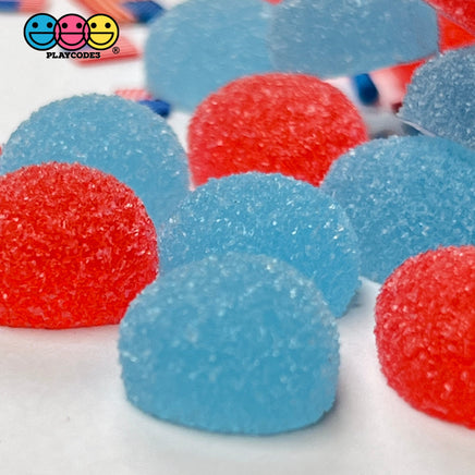 Gumdrops Sugar Coated Gummy 4Th Of July Faux Candy Gum Drops Red Blue Realistic Candies 20 Pcs Fake