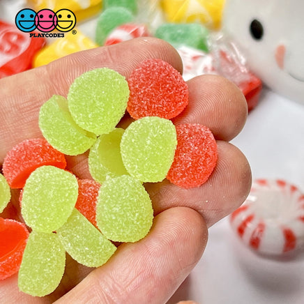 Gumdrops Sugar Coated Gummy Faux Candy Gum Drops Red Green Christmas Realistic Candies 28 Pcs Fake