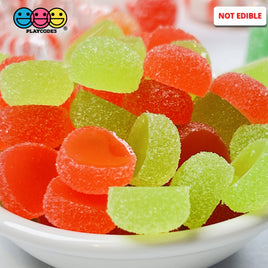 Gumdrops Sugar Coated Gummy Faux Candy Gum Drops Red Green Christmas Realistic Candies 28 Pcs Fake