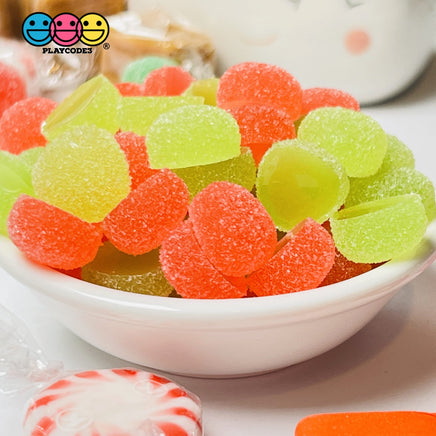 Gumdrops Sugar Coated Gummy Faux Candy Gum Drops Red Green Christmas Realistic Candies 28 Pcs Fake