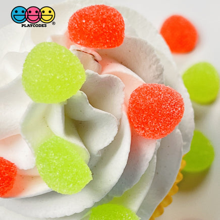 Gumdrops Sugar Coated Gummy Faux Candy Gum Drops Red Green Christmas Realistic Candies 28 Pcs Fake