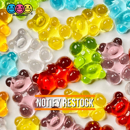 Gummy Bear Fake Candy Clear Transparent Hard Plastic Realistic Flatback Bears Charms Decoden 28 Pcs