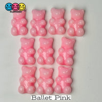 Gummy Bear Fake Food Pastel Green Blue Yellow Purple Pink Hot Flatback Cabochons Decoden Charm 10