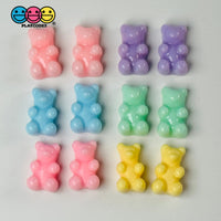 Gummy Bear Fake Food Pastel Green Blue Yellow Purple Pink Hot Flatback Cabochons Decoden Charm 10