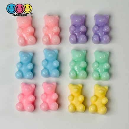 Gummy Bear Fake Food Pastel Green Blue Yellow Purple Pink Hot Flatback Cabochons Decoden Charm 10
