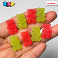 Gummy Bears Red Green Christmas Theme Candy Charms Sugar Coated Flatback Charm 20 Pcs