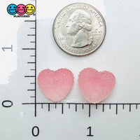 Gummy Translucent Pink Hearts Valentine’s Day Flatback Cabochons Decoden Charm 10 Pcs