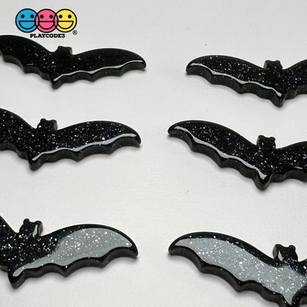 Halloween Black Glitter Bat Holiday Flatback Cabochons Decoden Charm 10 Pcs Playcode3 Llc