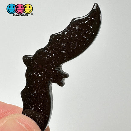 Halloween Black Glitter Bat Holiday Flatback Cabochons Decoden Charm 10 Pcs Playcode3 Llc